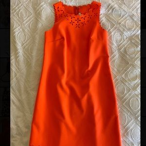J.Crew orange cut out dress.